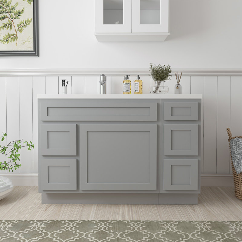 48'' Single Bathroom Vanity Base Only, Gray