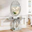 Grande console à miroir en forme d'olive avec miroir
