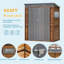 Remise d'atelier en fer forgé 3 * 5 pi - pour les ateliers. Bois de cèdre et revêtement imperméable. Portes de toit modernes en fer. Éclairage de ventilation adéquat. Robuste temps - travaux de construction. Facile à assembler. 59,74 po de profondeur X