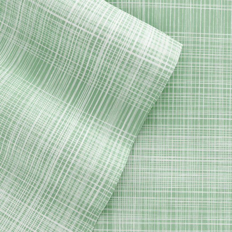Forest Green Queen Microfiber Sheet Set with Thatch Print