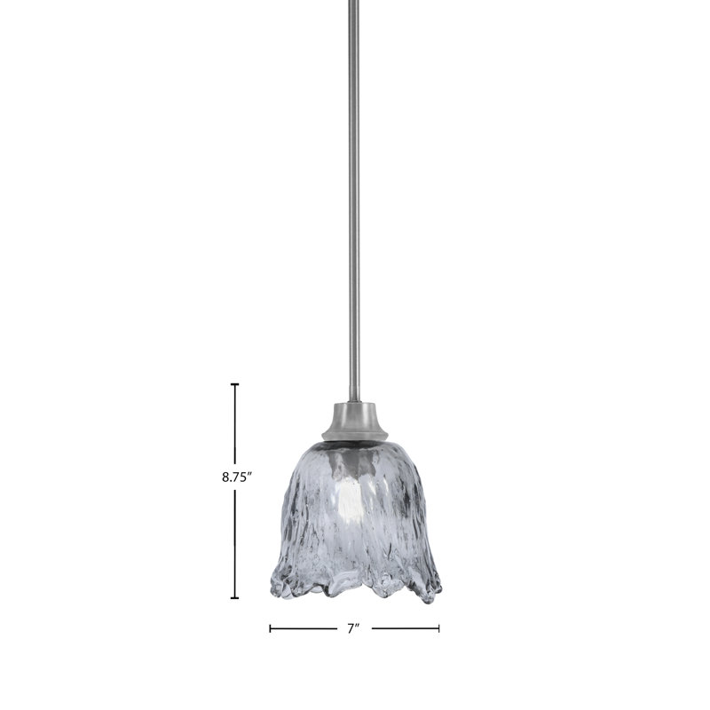 Luminaire suspendu Pearse illustré en graphite avec verre de lave fumée de 7 po, Coloré, Fumée, Graphite