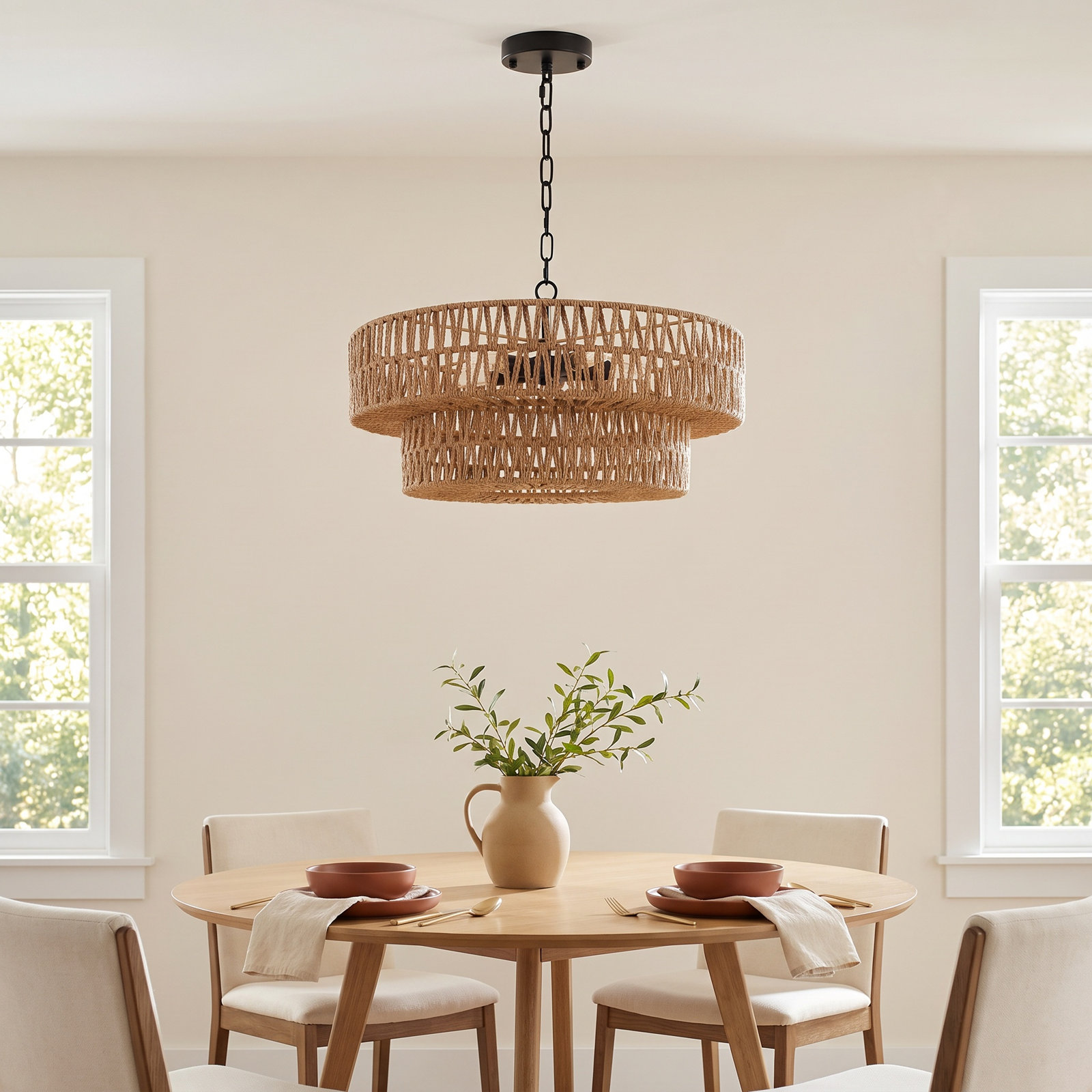 Caytlen Iron 5-Light Chandelier, Matte Black