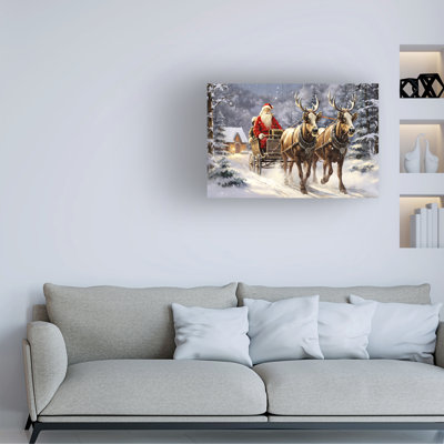 Art sur toile Sasha Père Noël et renne