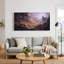 «Red Fox and Owl in Purple Misty Rocky Valley», art mural sur toile-133537081