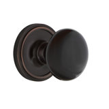 Classic Rosette with Black Porcelain Door Knob
