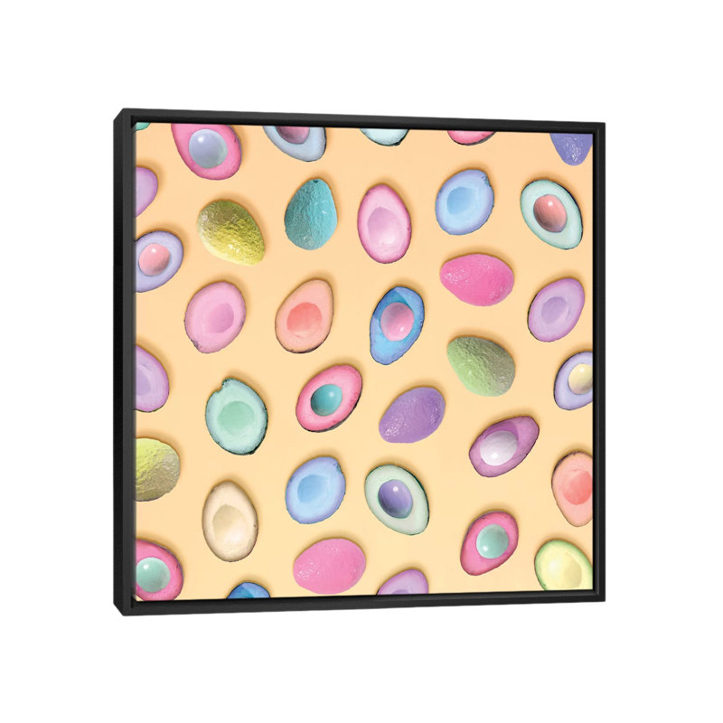 Pastel Avocados par Erin Summer - impression d'art graphique, Pas de tapis, H 26 po x l 26 po x P 1,5 po
