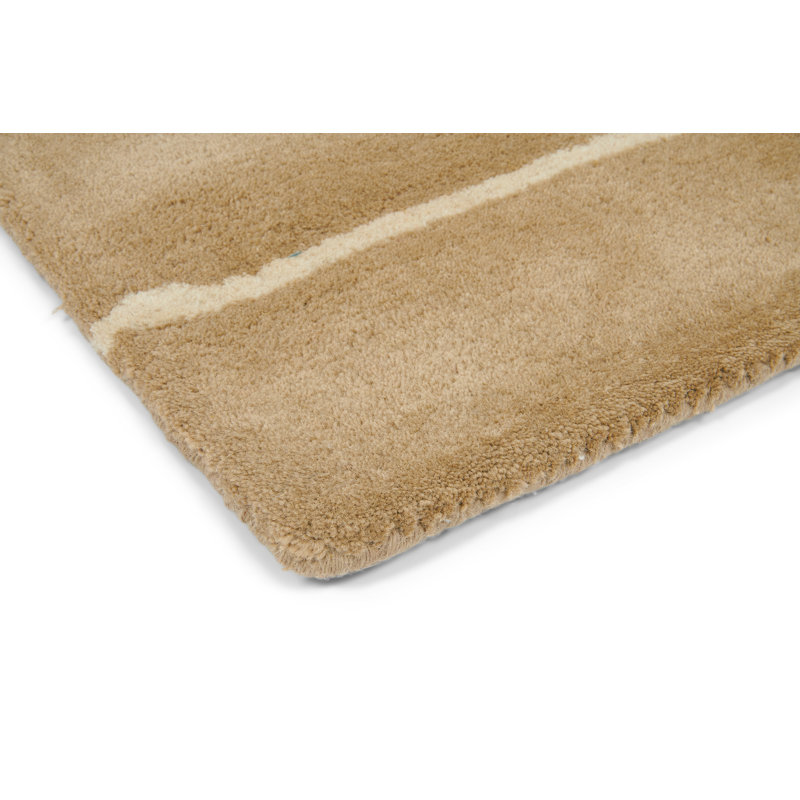 Tapis rectangulaire en laine touffeté à la main brun Bertha, Rectangle 2 pi 11 po x 4 pi 11 po