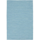 India Hand Loomed Cotton Modern Area Rug in Blue
