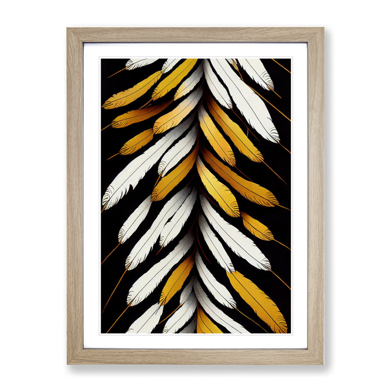 Exceptional Feathers - Framed Print, 64cm H x 46cm W, Beige