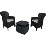 Outdoor Lounge Set Napoli, Garden Set With 2 Armchairs And 1 Container Table, Rattan Effect Sitting Area