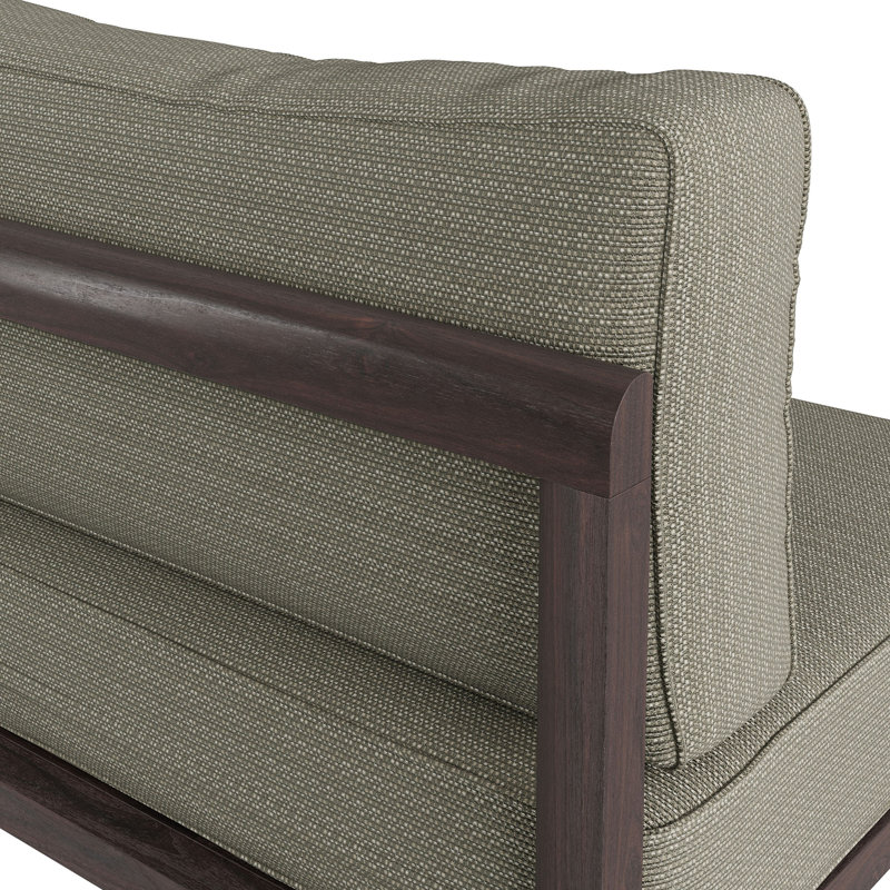 Chaise modulaire sans accoudoirs Peasnell Outdoor en teck de couleur frêne, Ash