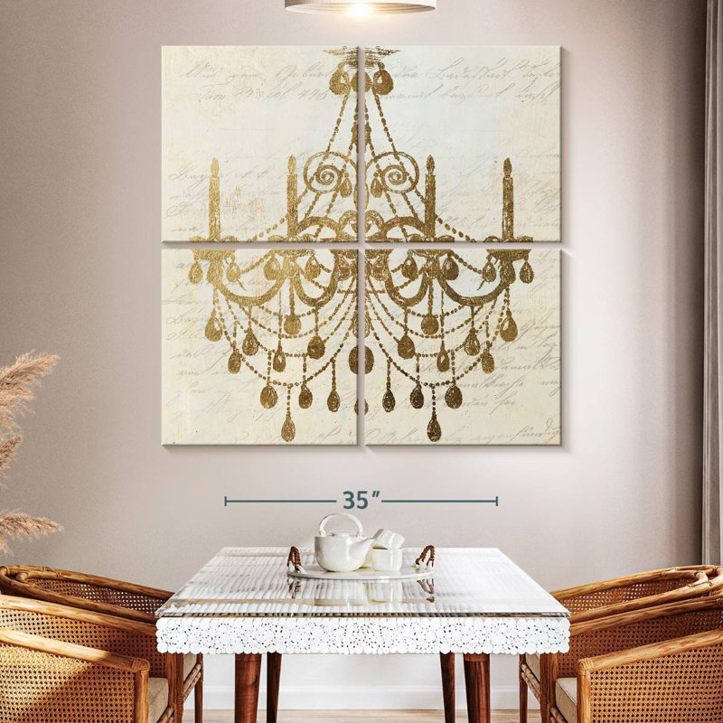 Kerner Golden Chandelier II, 50" H x 50" W