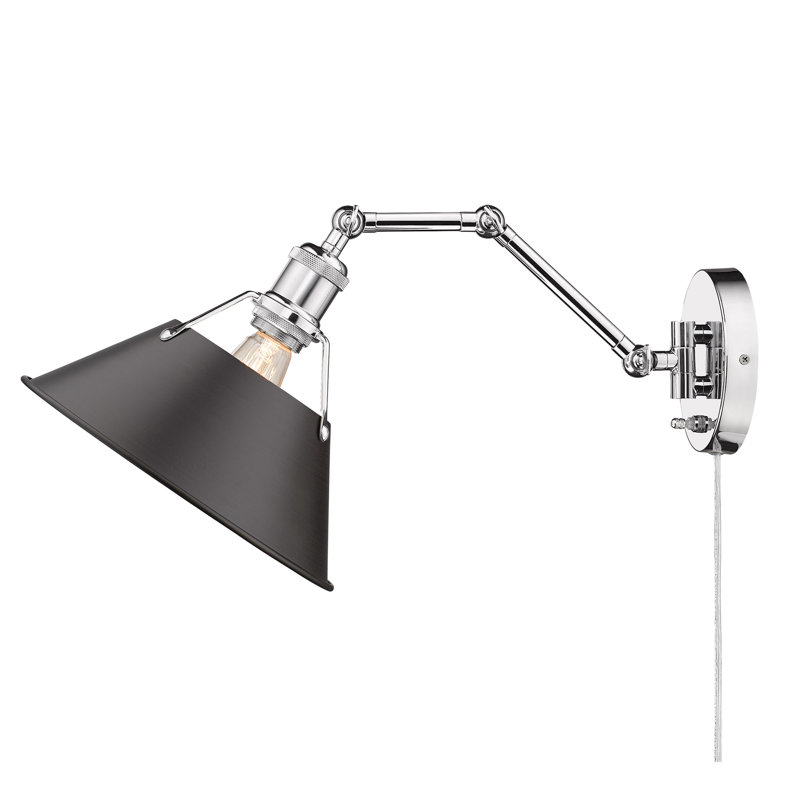 Weatherford Steel Swing Arm Sconce, Rubbed Bronze, Chrome