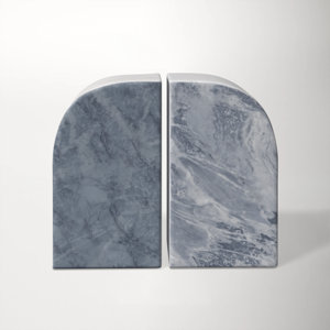 (white color) Matheson Marble Bookends