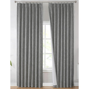 Full Blackout Curtains Linen Blended Room Darkening Window Curtains