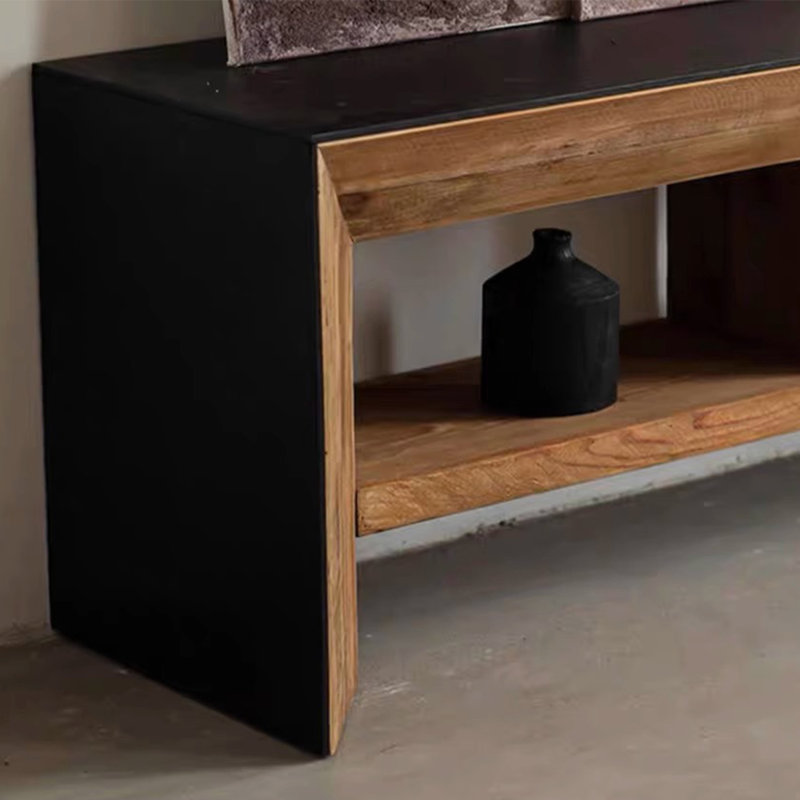 Meuble télé en bois manufacturé rétro en noyer massif, H 23,62 po x L 70,87 po x l 17,72 po