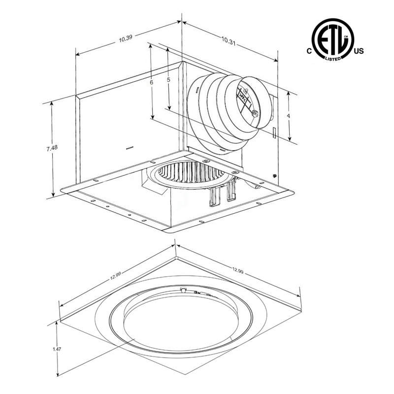 Satin Nickel 80 CFM Energy Star Bathroom Exhaust Fan
