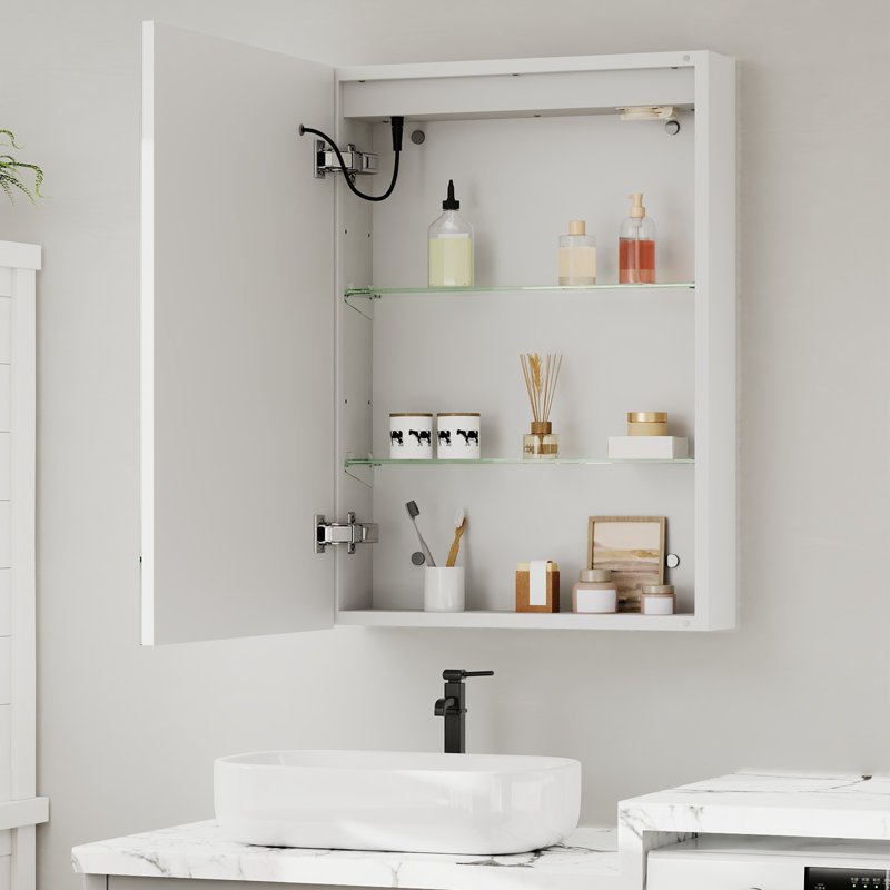 500mm W 700mm H Wall Mounted Required Frameless Medicine Cabinet Mirror Fixed