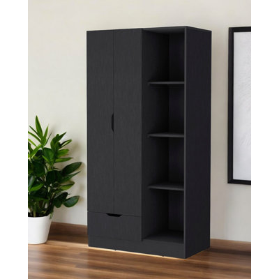 Commode combinée 35 po à tiroirs noirs