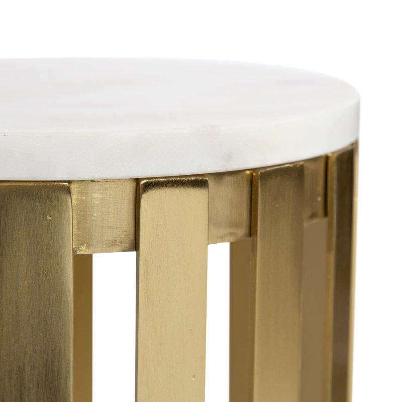 Heleen Marble Drink Table 9" Diameter