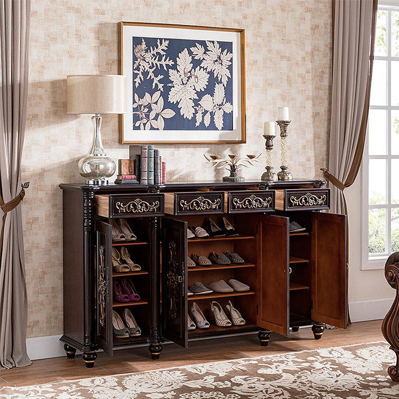 36 Pair Shoe Storage Cabinet, Dark Brown