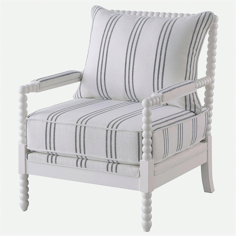 Fauteuil d'appoint à rayures blanches et bleu marine