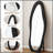 Full Length Irregular Wavy Mirror, Flannel Wrapped Wooden Frame, 63 X 24 Inches, Standing Or Wall-Mounted For Elegant Decor