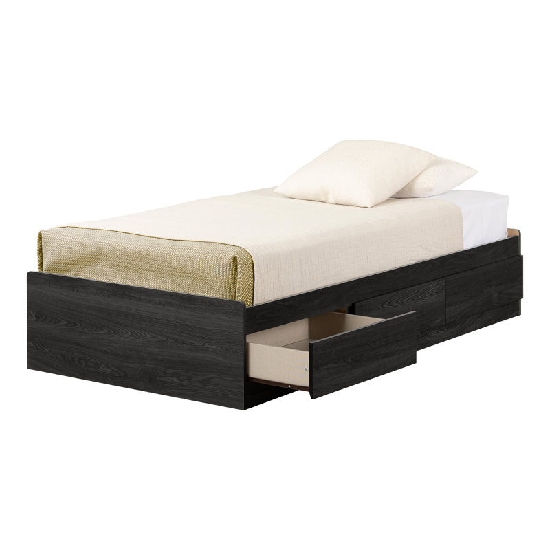 Lit plateforme simple Joed, Chêne gris