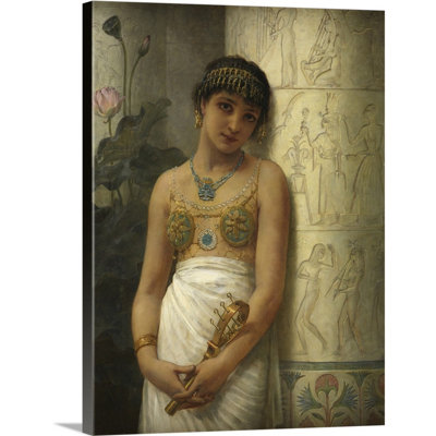 Reproduction d’art sur toile, "une fille égyptienne avec un Sistrum, 1886" par Edwin Longsden