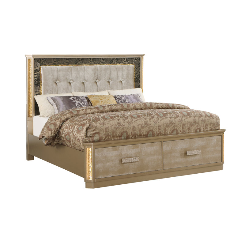 Ensemble de chambre à coucher 5 pièces en bois, Très grand lit
