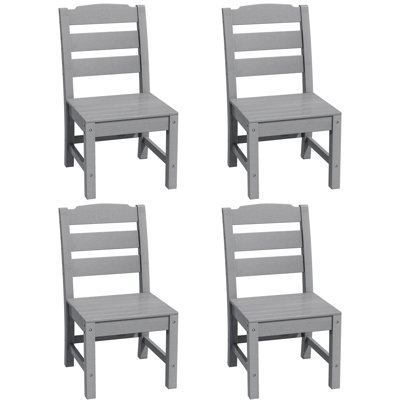Sturdy Powder Coated Patio Dining Chair, Gray