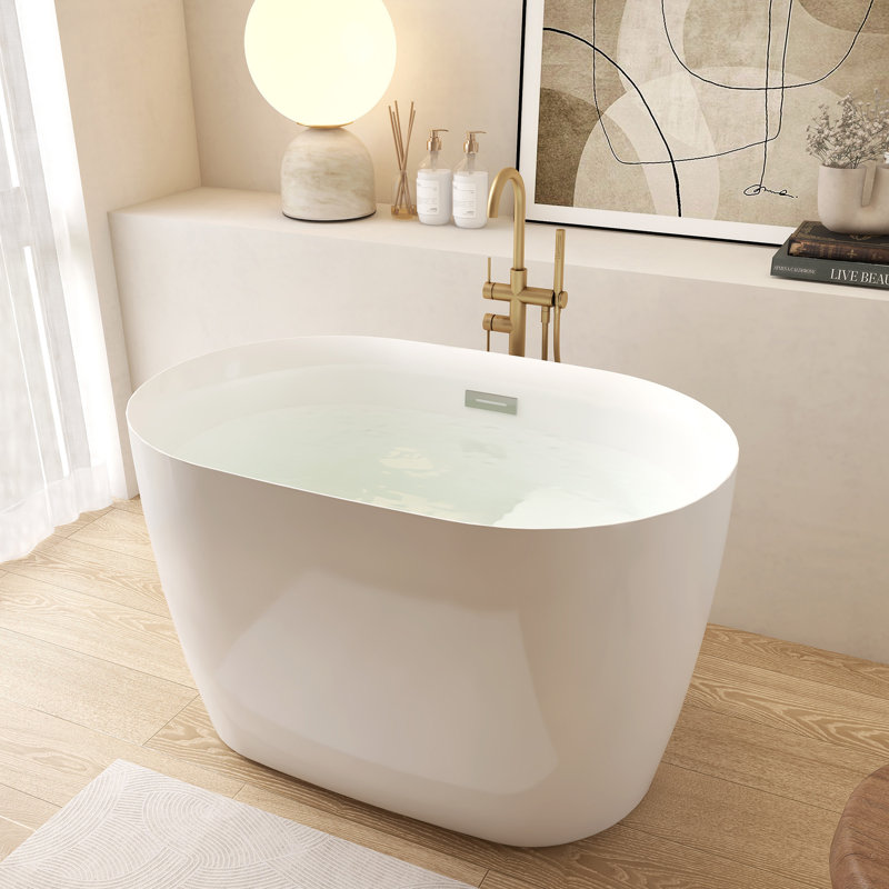 43" Premium Acrylic Freestanding Bathtub With Seat