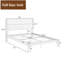 Lit plateforme en bambou de style Mid-Century, structure en bois écologique avec support en lattes de métal, aucun sommier tapissier requis-1203890051