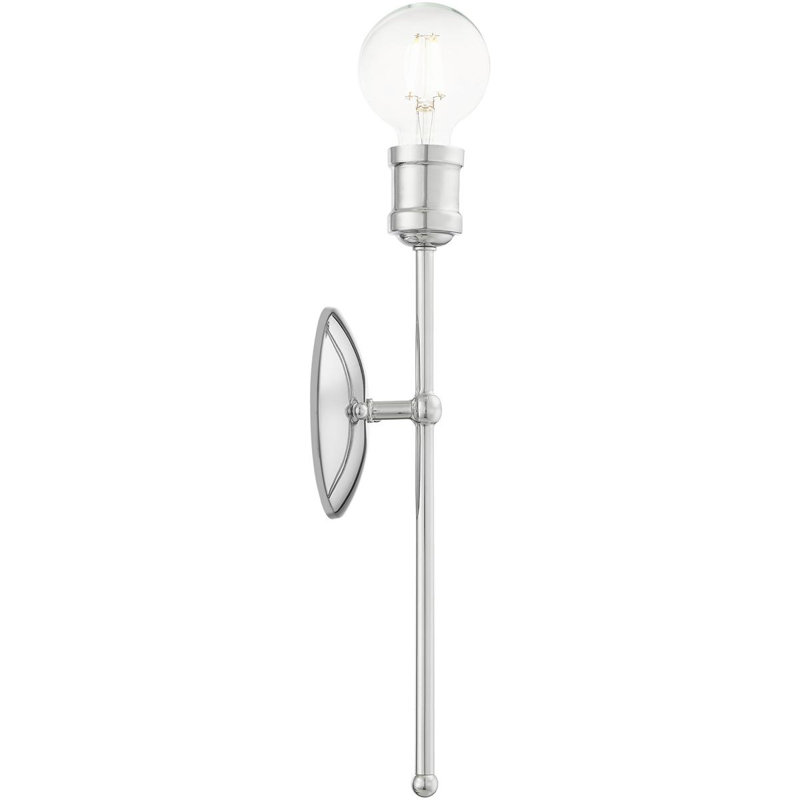 5 Wall Sconce with Steel Base - Modern Lighting Fixture., Polished Chrome