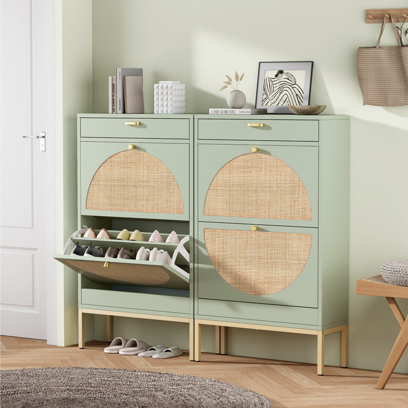 Armoire de rangement Cerina Boho, Vert Morandi