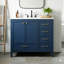 Meuble-lavabo simple sur pied 36 po avec lavabo en céramique, armoire à porte à fermeture douce et 4 tiroirs-680902980