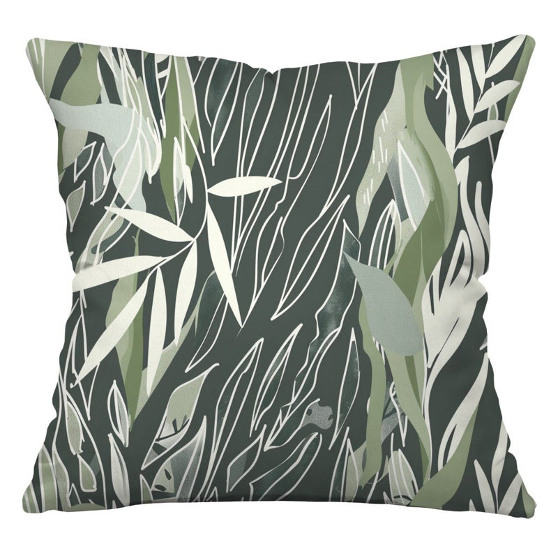 Coussin réversible Greenery, H 18 po x l 18 po