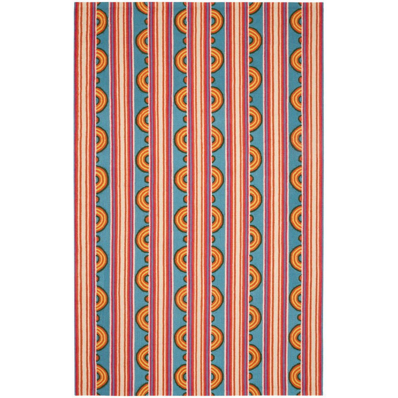 Button Multi Hand Micro Hooked Wool Rug, Rectangle 9'6" x 13'6"