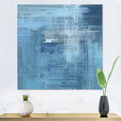 «Blue And Frozen Grunge Art», reproduction d'art sur toile encadrée