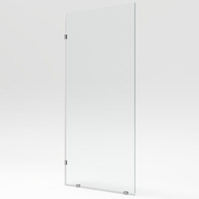 DeerValley Single Fixed Glass Panel For Shower 36"×78", Durable and Stable 10mm Thick Glass Panel,Bathroom shower glass panel, Easy to Clean, Tempered Safety Wall Panels with Hardware (Silver)