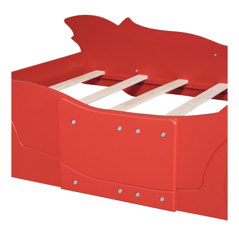 Lit plateforme avec roulettes Race, Lit double, Rouge
