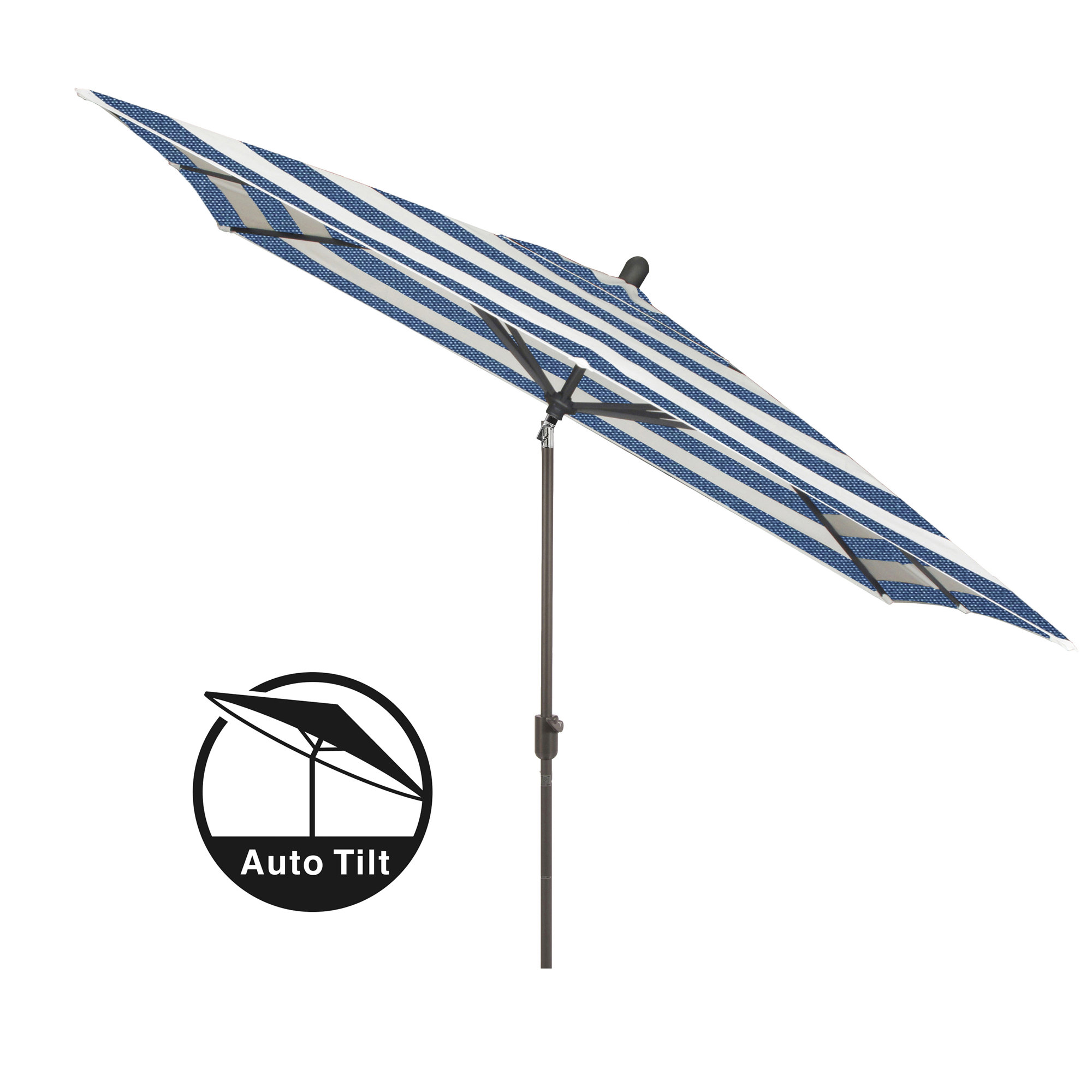 Olivier 116.7'' Outdoor Umbrella, Cabana Regatta Sunbrella®, Black Sapphire