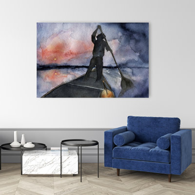 «Twilight Paddle Adventure», art dramatique coloré, paysage paisible