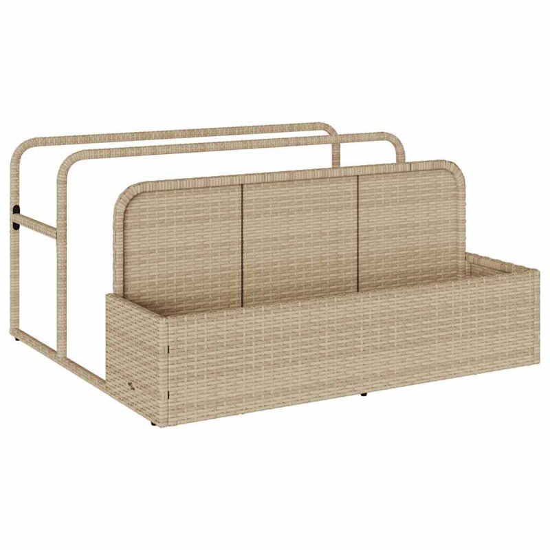 Rotin PE avec rangement Vidaxl, Beige