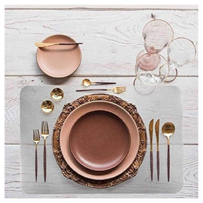 6 Pcs Plastic Placemats, Heat Resistant Washable Table Mats