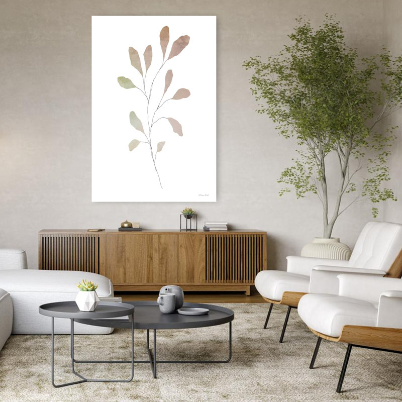 Aquarelle, branche 2, paysage contemporain abstrait, art naturel, H 48 po x l 32 po