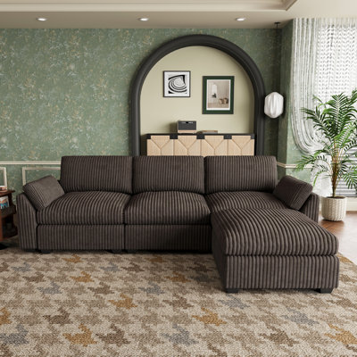 L-Shaped Modular Sectional with Ottoman