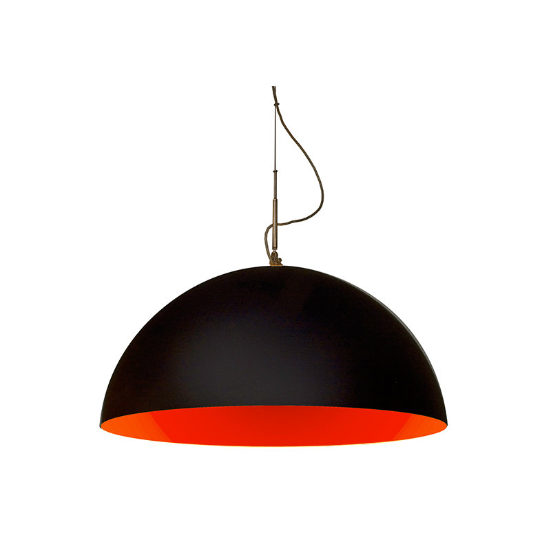 1 - Light Chrome Dome Pendant, Black/Red