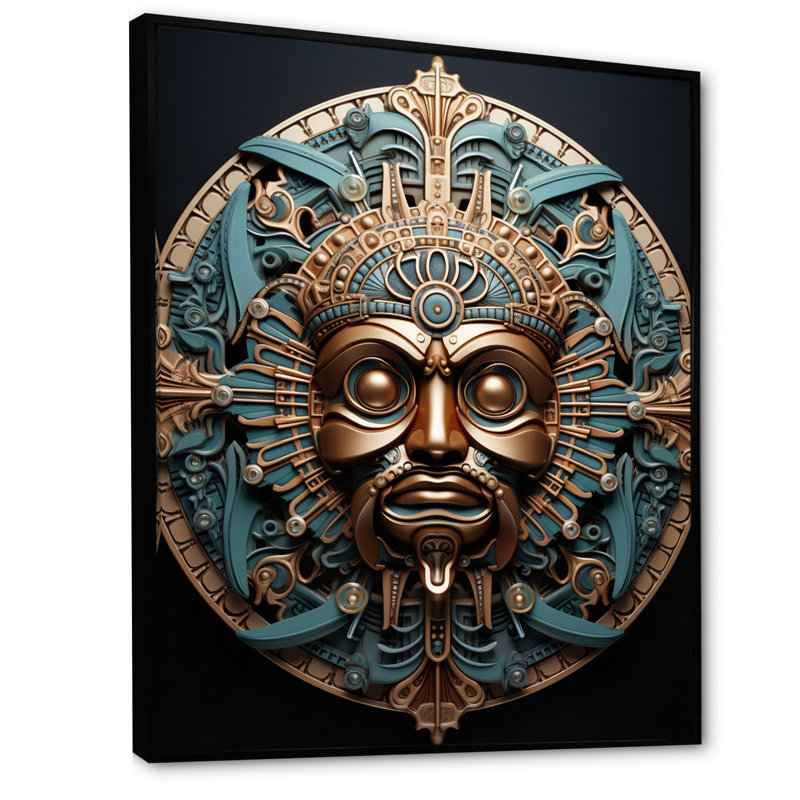 Native Force Mask II - reproduction sur toile, H 32 po x l 16 po x P 1 po, Cadre flottant noir