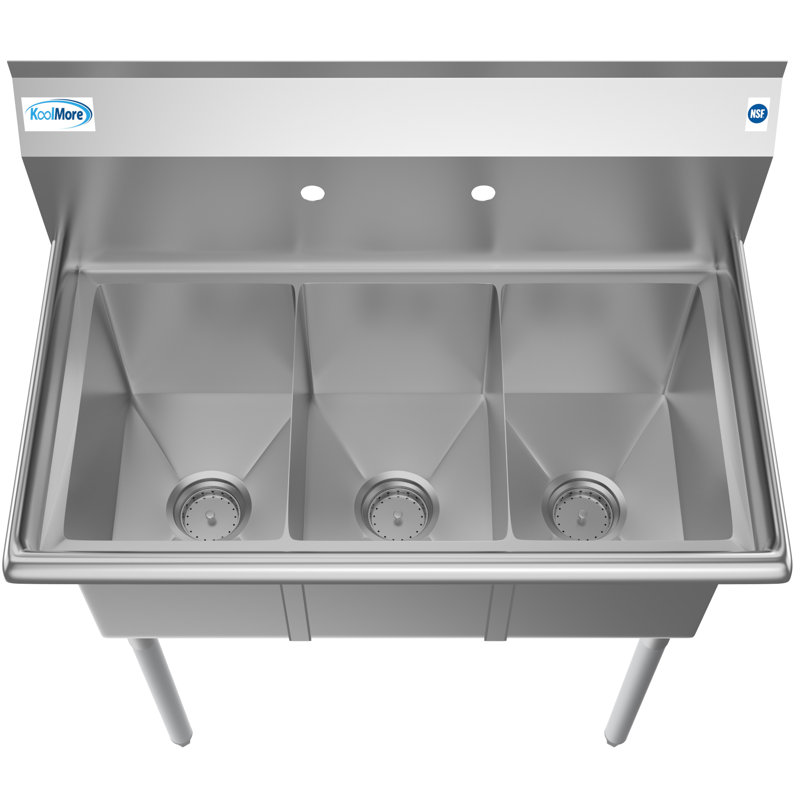 36'' Stainless Steel Triple Bowl Commercial Kitchen Sink